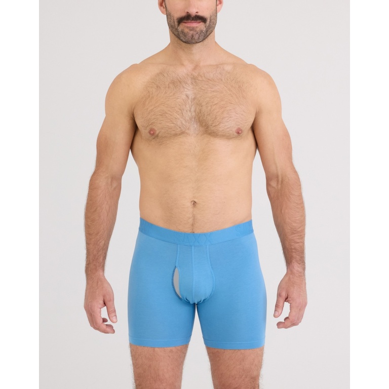 SAXX Boxershorts Droptemp Cooling Cotton Boxer Brief Fly hellblau Herren - 1 Stück